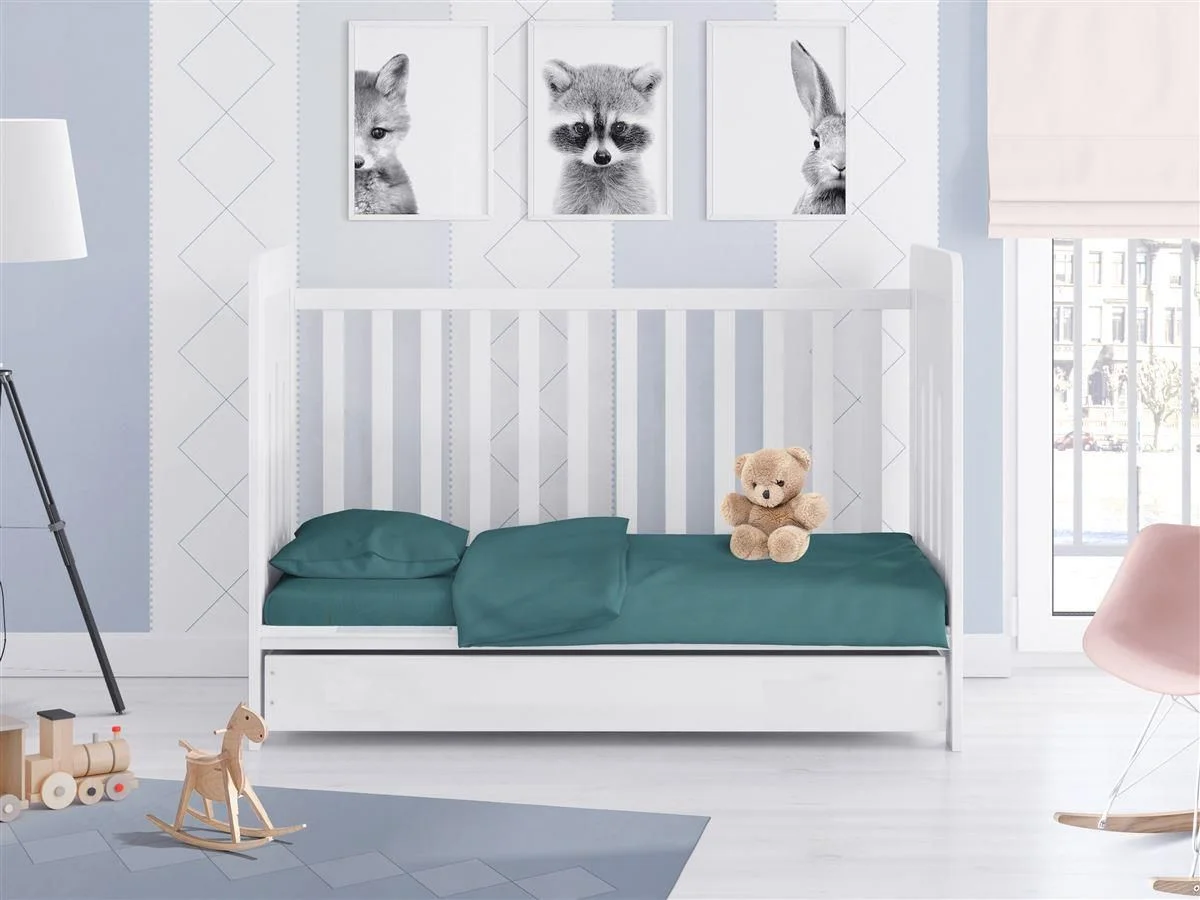 Φωτογραφία προϊόντος: Dimcol ΠΑΠΛΩΜΑ bebe Solid 494 120X160 Petrol Cotton 100%