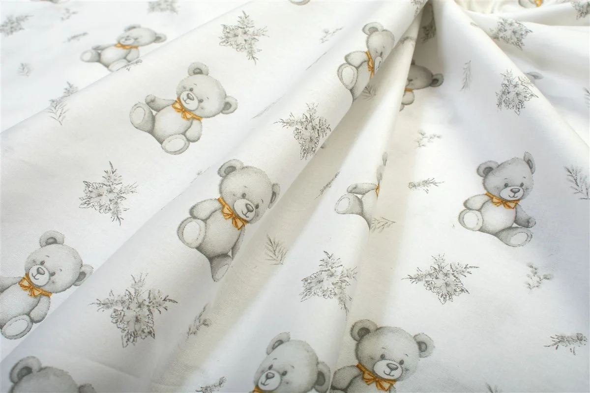 Φωτογραφία προϊόντος: DIMcol Πάνα Χασέ bebe Newborn Bear 717 80x80 White-Grey 100% Cotton