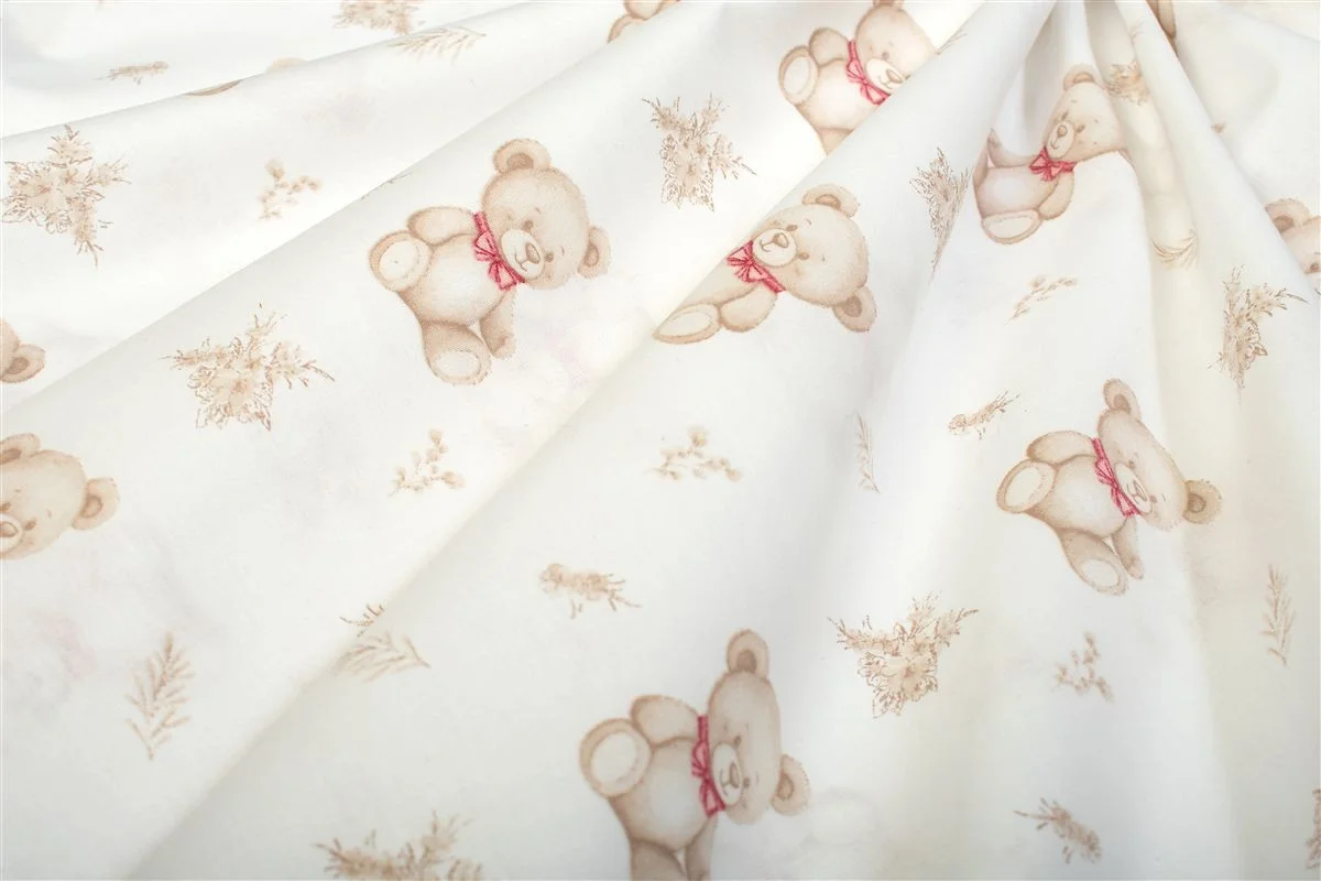 Φωτογραφία προϊόντος: DIMcol Πάνα Χασέ bebe Newborn Bear 716 80x80 White-Beige 100% Cotton