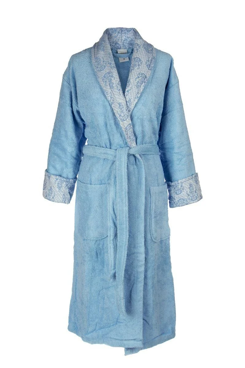 Φωτογραφία προϊόντος: Dimcol ΜΠΟΥΡΝΟΥΖΙ Cotton 100% XL με γιακά Ζακάρ φάσα 450 gsm 01 Sky blue
