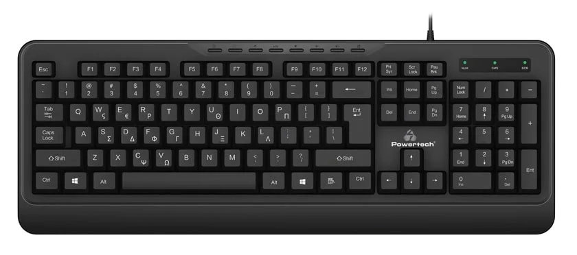Φωτογραφία προϊόντος: POWERTECH PT-1066 ενσύρματο πληκτρολόγιο multimedia EN/GR μαύρο