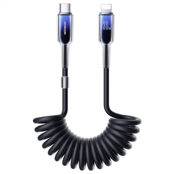 Φωτογραφία προϊόντος: Καλώδιο USB-C σε Lightning Joyroom S-A43 Crystal, 30W, 2.4A, 1.5m, Μαύρο