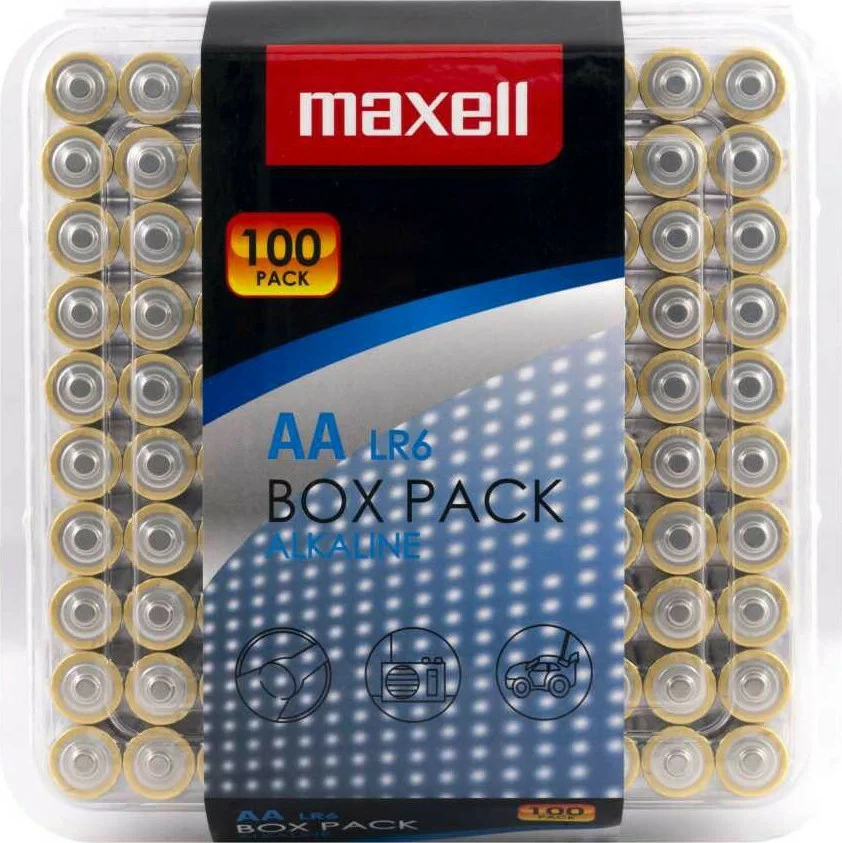 Φωτογραφία προϊόντος: Maxell Αλκαλικές Μπαταρίες AA 1.5V 100τμχ LR6/MN1500 (LR6-100PK-PVC) 151365