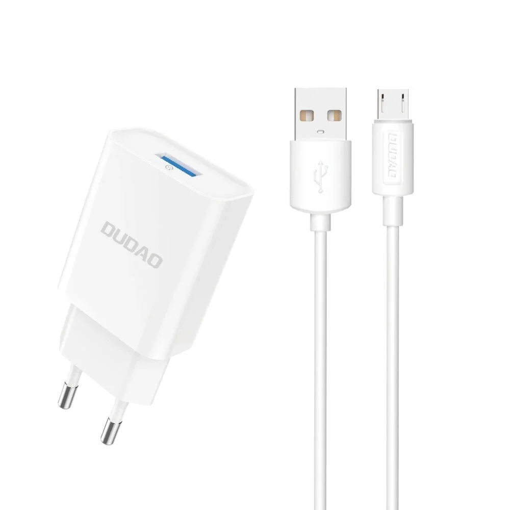 Φωτογραφία προϊόντος: Dudao Φορτιστής με Θύρα USB-A και Καλώδιο micro USB Λευκός (A4EU)