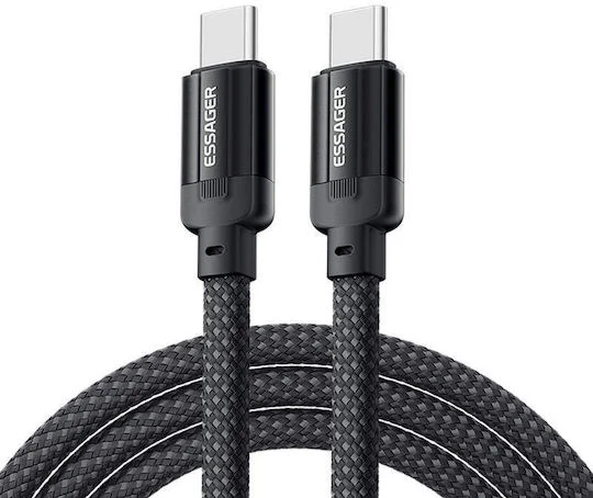 Φωτογραφία προϊόντος: Essager USB 2.0 Καλώδιο USB-C (αρσ.) σε USB-C 240W Μαύρο 1m (827T11)
