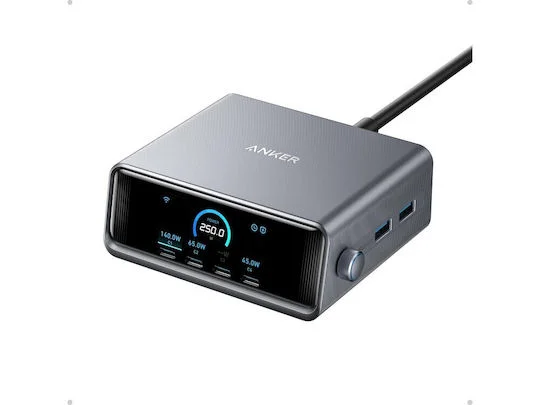 Φωτογραφία προϊόντος: Anker Βάση Φόρτισης GaN με 2 USB-A και 4 USB-C 250W σε Γκρι χρώμα (Prime)