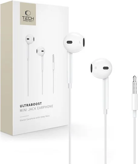 Φωτογραφία προϊόντος: Tech-Protect Ultraboost Earbuds Handsfree Ακουστικά με Βύσμα 3.5mm Λευκό