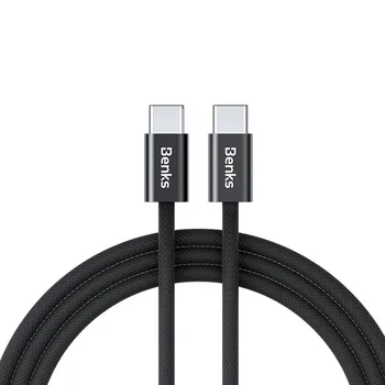 Φωτογραφία προϊόντος: Benks Cable D46 πλεγμένο - Type C σε Type C - PD 60W 3A - 1 μέτρο - Μαύρο