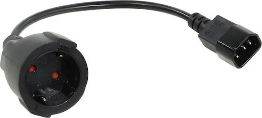 Φωτογραφία προϊόντος: Vcom Power Cable CE002-CU1 (Schuko Θηλυκό → IEC60320 C14 Αρσενικό) 0,2m Μαύρο