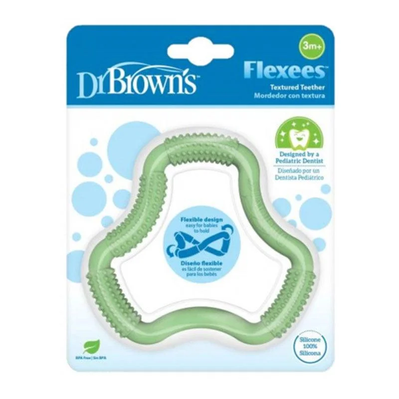 Φωτογραφία προϊόντος: DR BROWNS Dr. Brown's Μασητικός Κρίκος Οδοντοφυΐας από Σιλικόνη Πράσινο 3m+ 1τεμ.