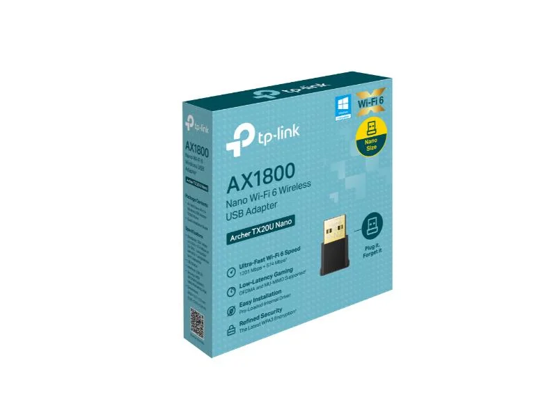 Φωτογραφία προϊόντος: Tp-Link AX1800 Nano Wi-Fi 6 Wireless USB Adapter (Archer TX20U Nano)