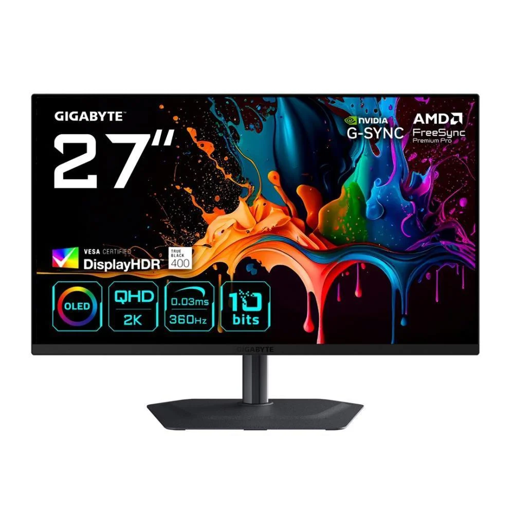 Φωτογραφία προϊόντος: Gigabyte MO27Q3 QD-OLED HDR Gaming Monitor 27" QHD 2560x1440 360Hz με Χρόνο Απόκρισης 0.03ms GTG