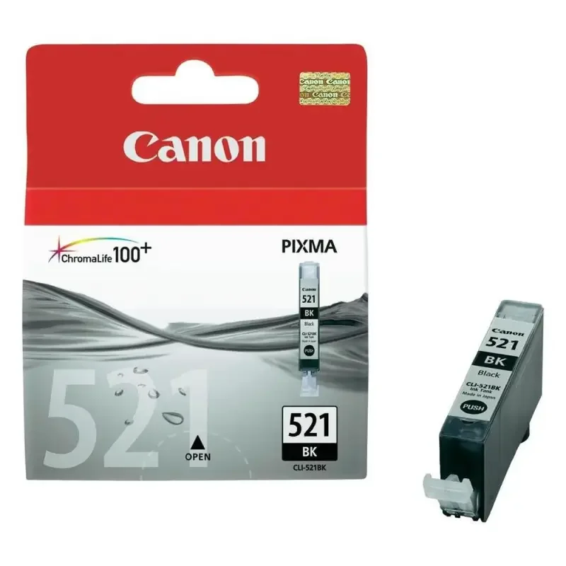 Φωτογραφία προϊόντος: Γνήσιο μελάνι Canon CLI-521 Black (2933B001)