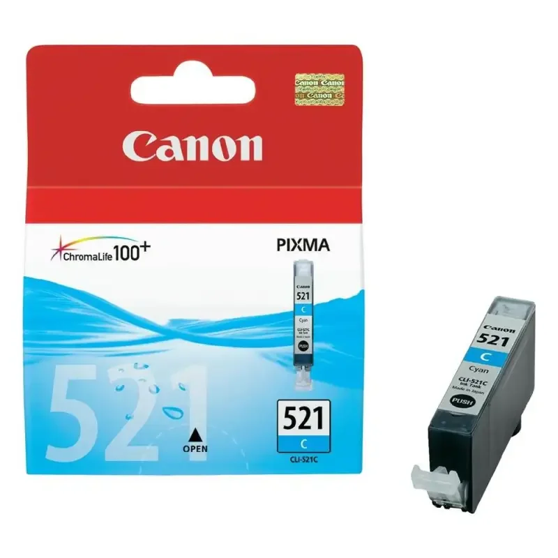 Φωτογραφία προϊόντος: Γνήσιο μελάνι Canon CLI-521 Cyan (2934B001)