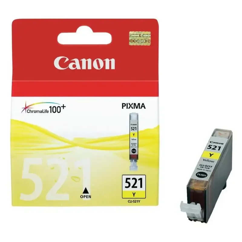 Φωτογραφία προϊόντος: Γνήσιο μελάνι Canon CLI-521 Yellow (2936B001)