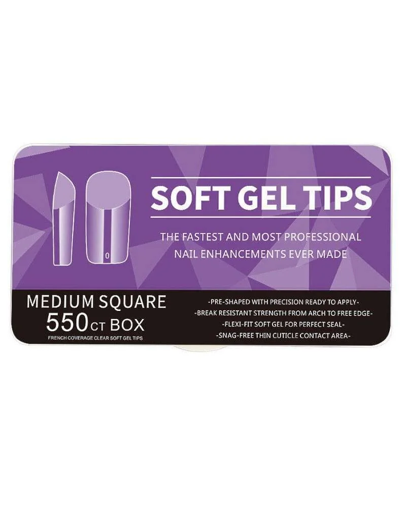Φωτογραφία προϊόντος: Soft Gel Tips MEDIUM SQUARE – 11 μεγέθη, 550 τεμ.