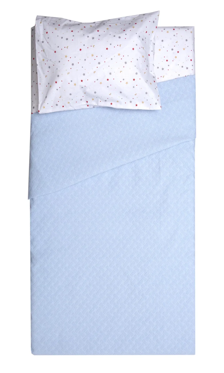 Φωτογραφία προϊόντος: VIOPROS Κουβέρτα Polycotton Αγκαλιάς 80x115 Δήλος Σιέλ