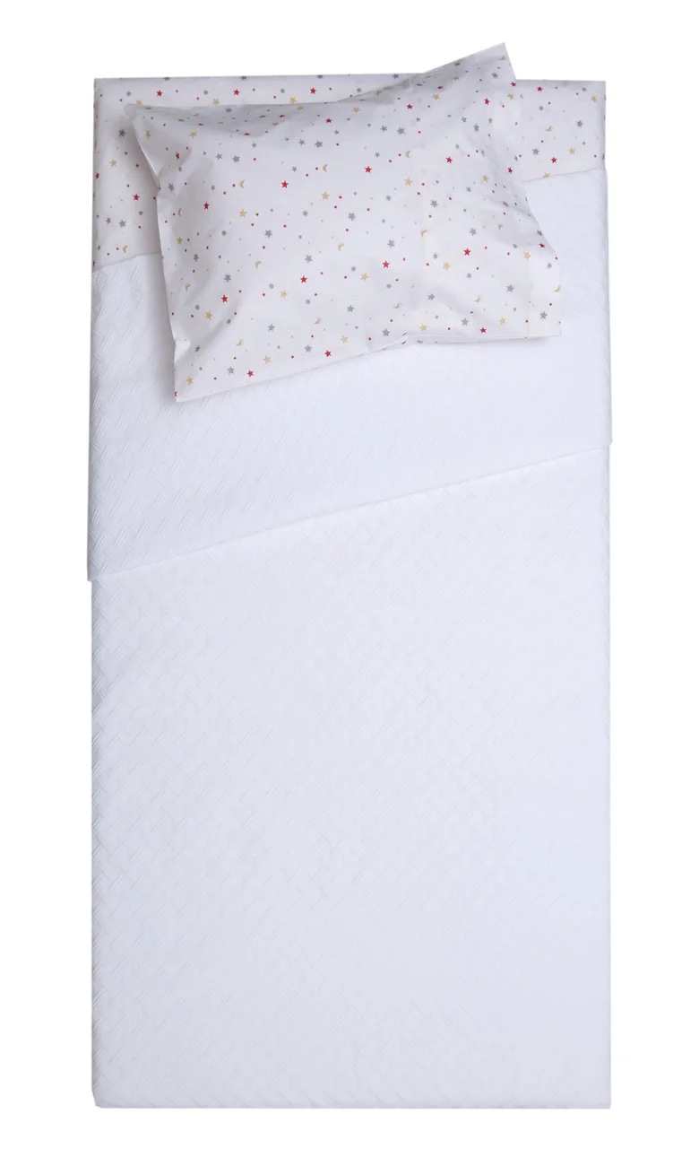 Φωτογραφία προϊόντος: VIOPROS Κουβέρτα Polycotton Κούνιας 110x155 Δήλος Λευκό