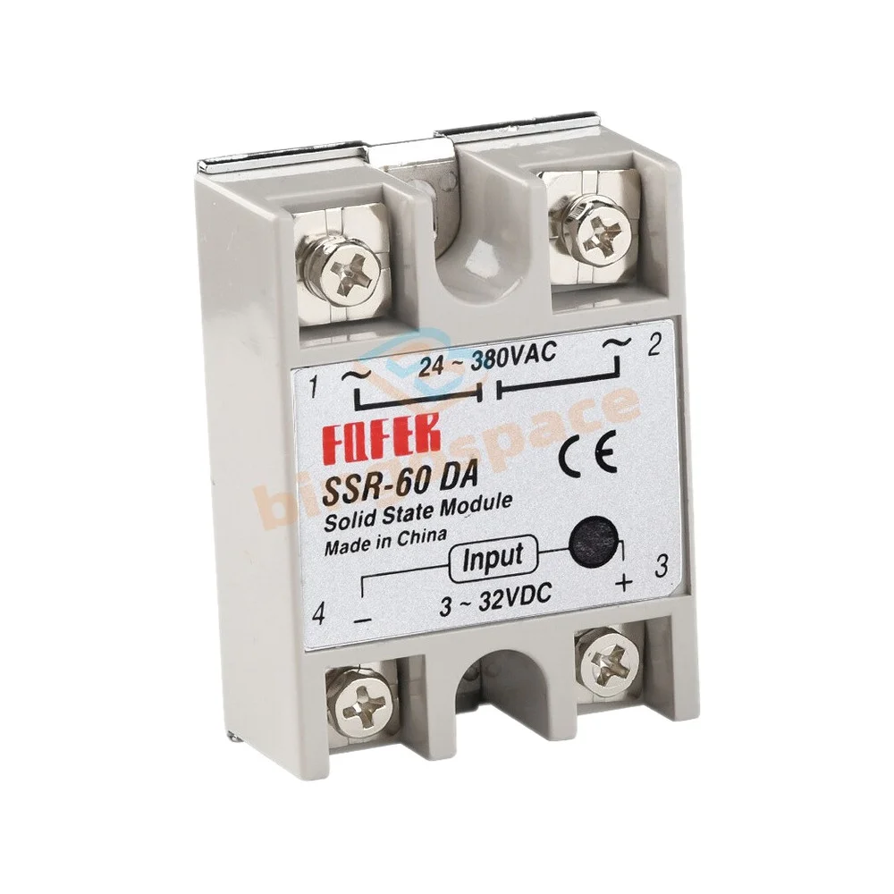 Φωτογραφία προϊόντος: OEM Solid State Relay SSR-60DA 60A 3-32VDC/24-380VAC