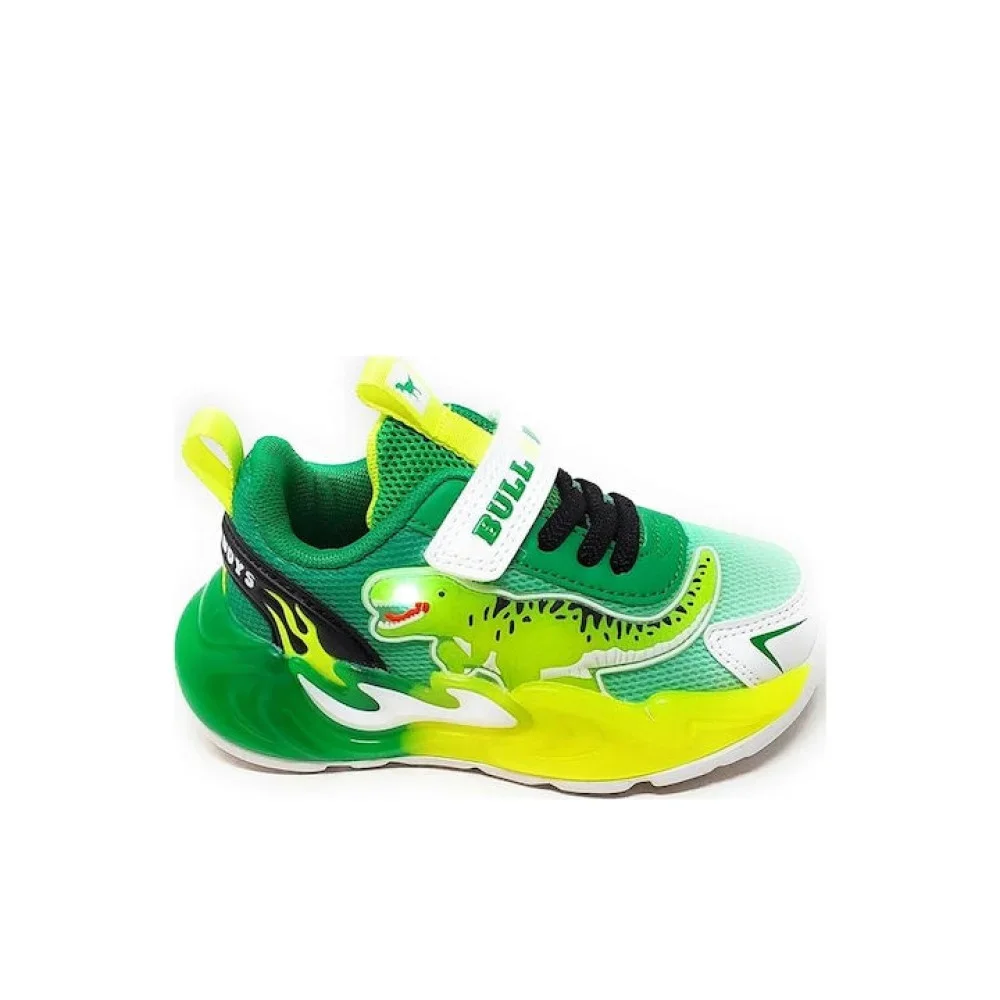 Φωτογραφία προϊόντος: Bull Boys Παιδικά Sneakers με Σκρατς & Φωτάκια Πράσινα DNAL5117