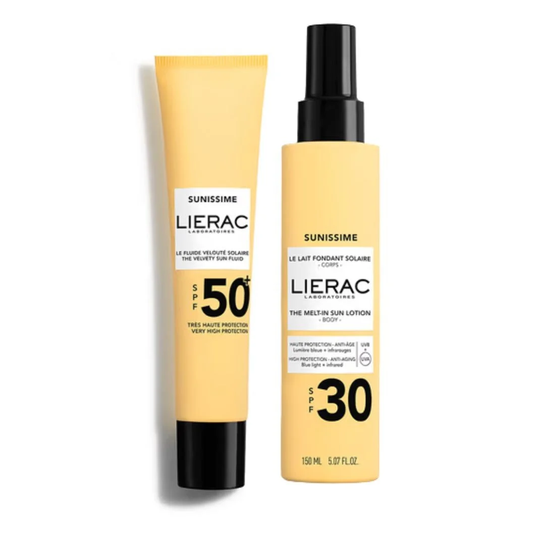 Φωτογραφία προϊόντος: Lierac Promo Sunissime Λεπτόρρευστο Βελούδινο Αντηλιακό Προσώπου SPF50+ Αντηλιακό Γαλάκτωμα Σώματος SPF30