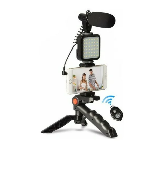 Φωτογραφία προϊόντος: OEM Live Streaming Set AY-49 Selfie Stick Τρίποδο Κινητού με Bluetooth Μαύρο