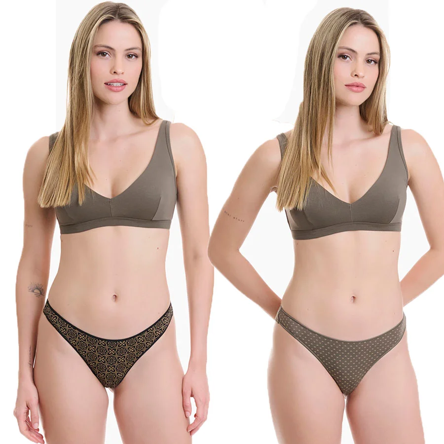 Φωτογραφία προϊόντος: Γυναικείο Brazilian Slip Bamboo Walk 2pack W2018-39 Πολύχρωμο