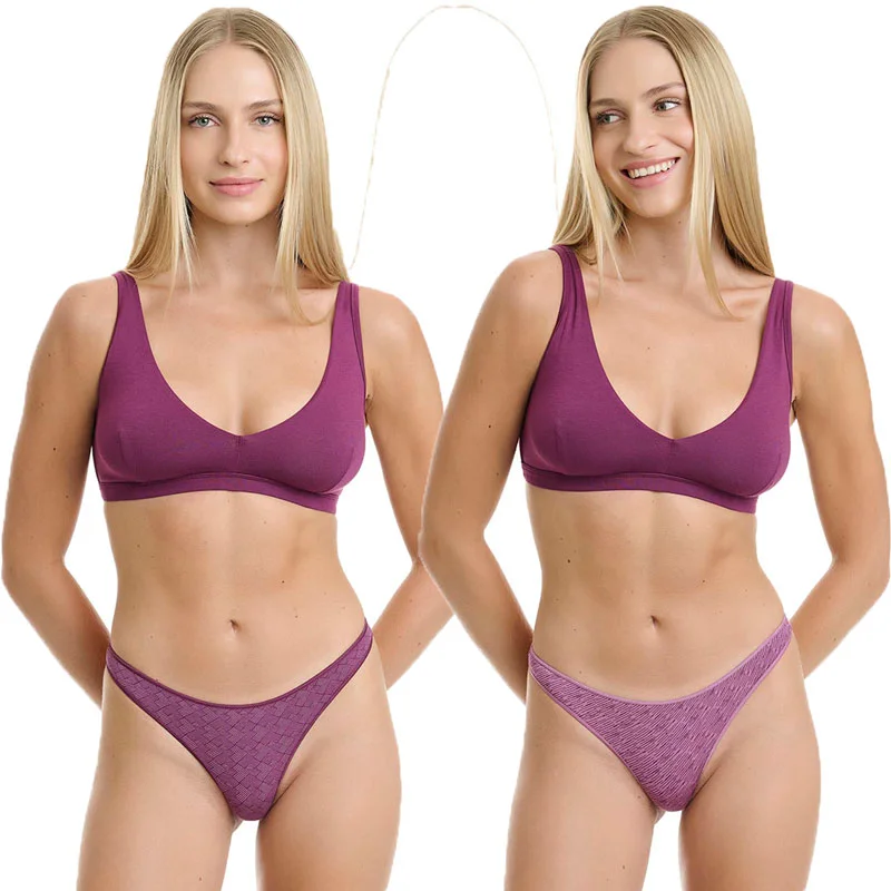 Φωτογραφία προϊόντος: Γυναικείο String Bamboo Walk 2pack W2013-66 Πολύχρωμο