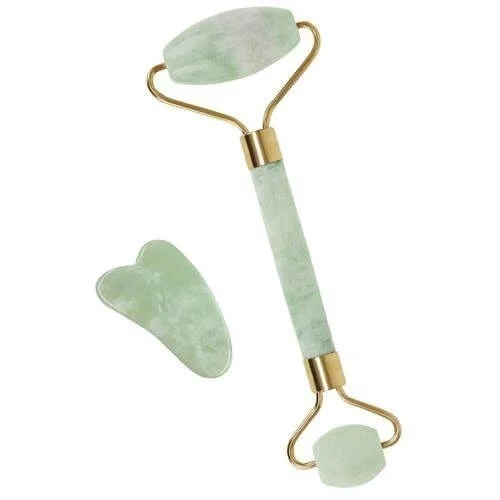 Φωτογραφία προϊόντος: OEM Σετ Jade Roller & Gua Sha Εργαλεία Γλυπτικής Προσώπου από νεφρίτη