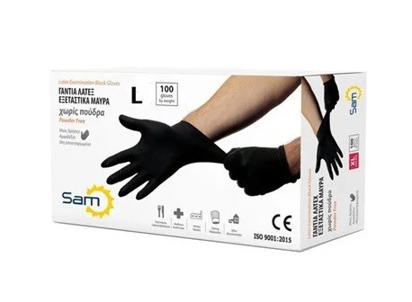 Φωτογραφία προϊόντος: Γάντια Νιτριλίου EXTRA STRONG SAM (Μαύρα, Large) Σετ 100 Τεμαχίων