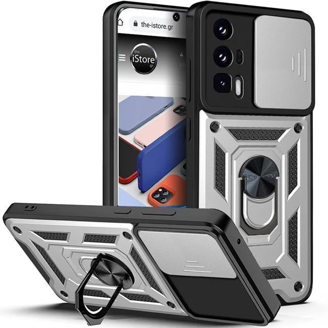 Φωτογραφία προϊόντος: Θήκη Orso Combo Kickstand Slide Camera Silver Poco F5 Pro 5G