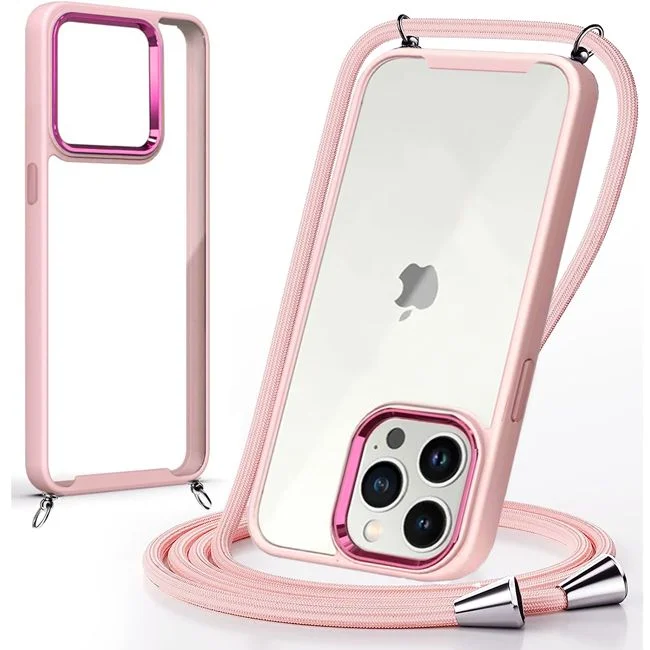Φωτογραφία προϊόντος: Θήκη Orso Shield Κορδόνι Clear Rose για iPhone 14 Pro Max