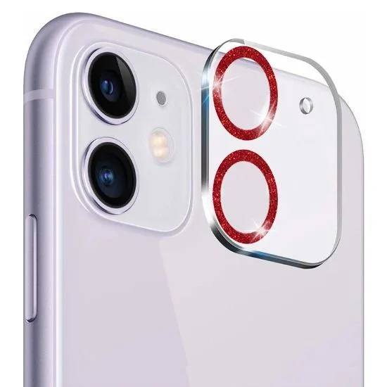 Φωτογραφία προϊόντος: Glitter Full Cover 9H Camera Glass για iPhone 11 (Διαφανές/Κόκκινο)