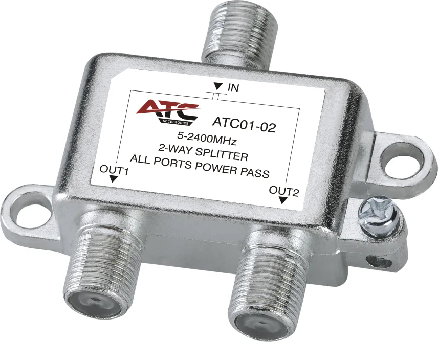 Φωτογραφία προϊόντος: ATC 2-Way Splitter TV/SAT 2 ΕΞΟΔ. 5-2400Mhz