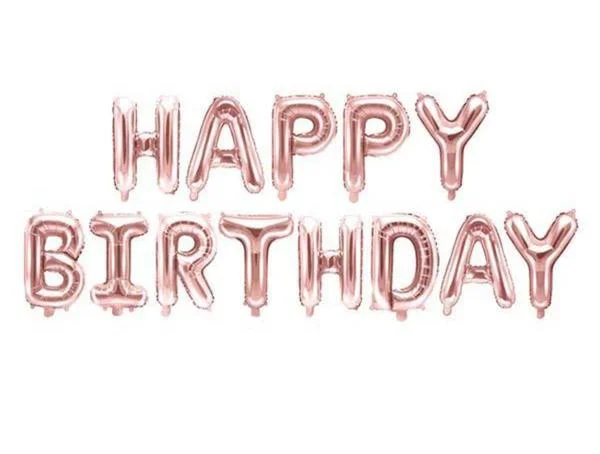 Φωτογραφία προϊόντος: 14'' Ροζ-χρυσό «Happy Birthday» Foil μπαλόνια (13 τεμ.)