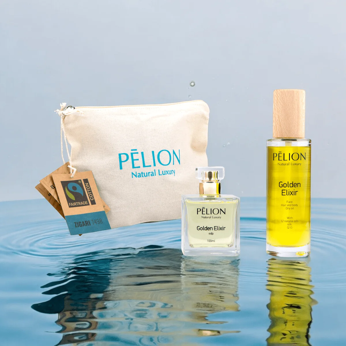 Φωτογραφία προϊόντος: Golden Elixir Set – Σετ δώρου με άρωμα, dry oil και νεσεσέρ