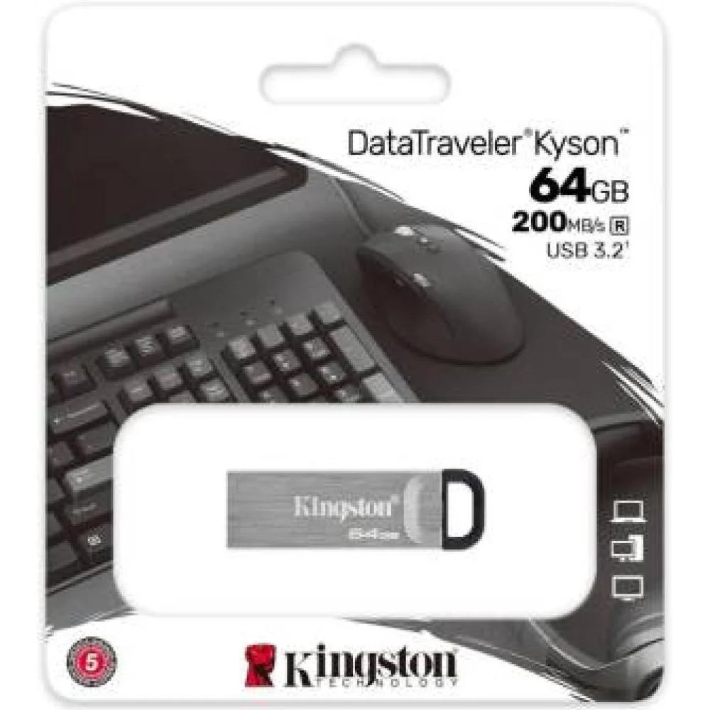 Φωτογραφία προϊόντος: Kingston Pendrive USB-A 3.2 64GB DTKN/64GB Kyson Argento