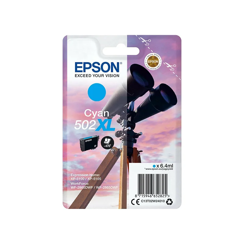 Φωτογραφία προϊόντος: Consumables Epson 502XL Γνήσιο Μελάνι Εκτυπωτή InkJet Κυανό (C13T02W24010)
