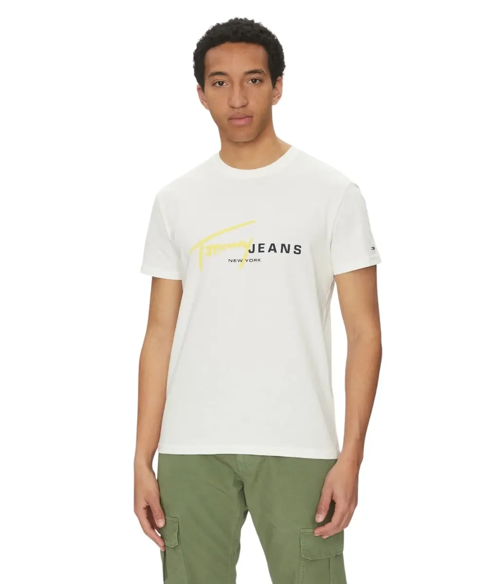 Φωτογραφία προϊόντος: Tommy Hilfiger - Ανδρικό T-shirt Signature Dna Tee Ext Regular Fit DM0DM20817-YBL Λευκό