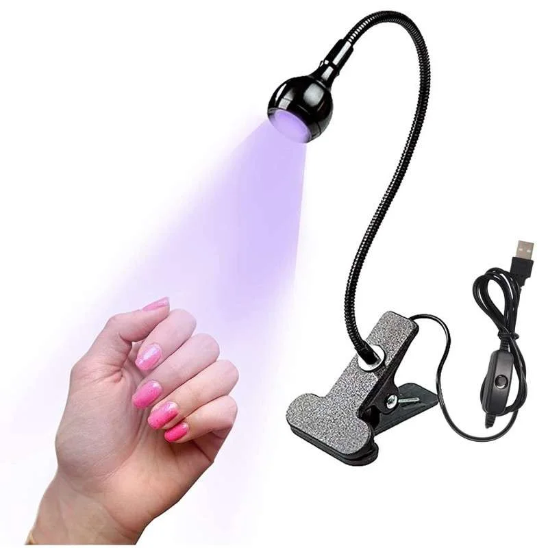 Φωτογραφία προϊόντος: Mini USB Εύκαμπτη Λάμπα UV + LED με Clip Στερέωσης 3W (OEM)