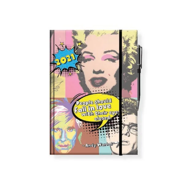 Φωτογραφία προϊόντος: Ημερολόγιο Quote Andy Warhol με λάστιχο και στυλό σε διάφορα μεγέθη