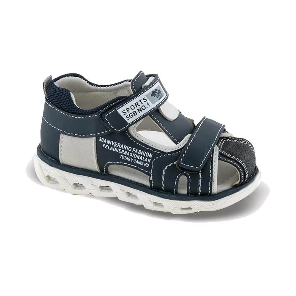 Φωτογραφία προϊόντος: , Zak Shoes Παιδικά Πέδιλα με Velcro και Φωτάκια Navy