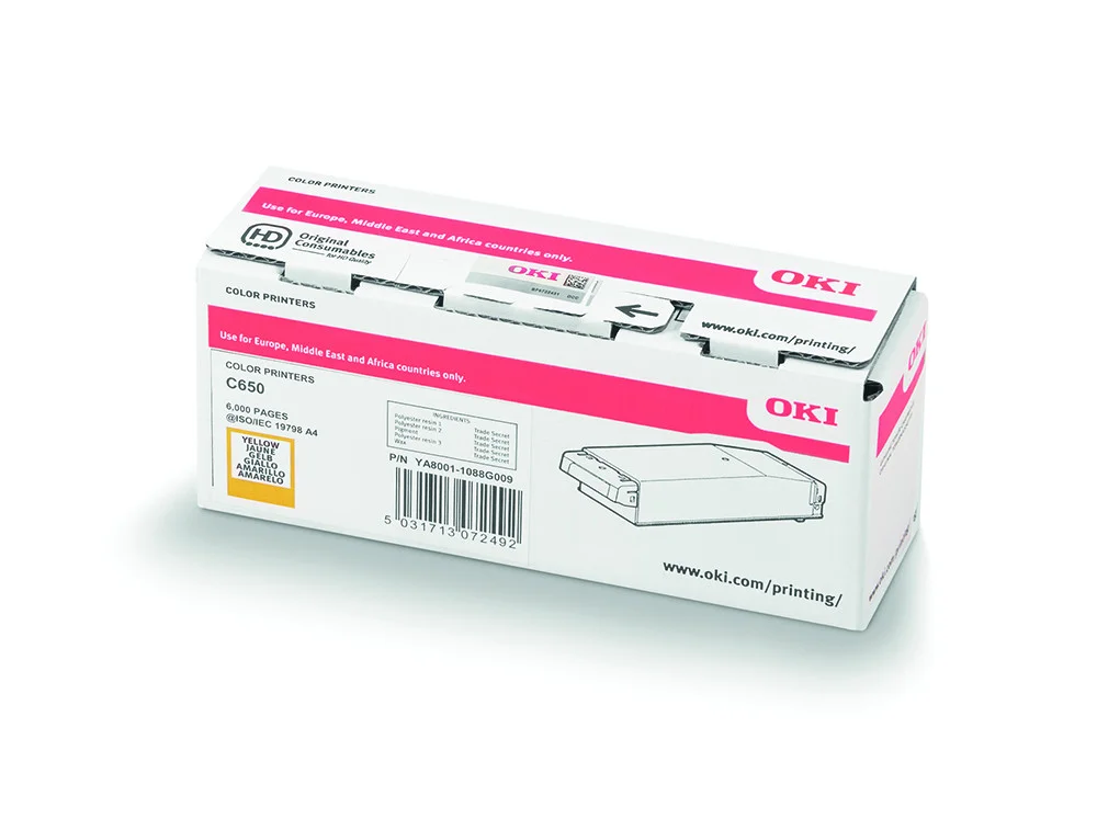 Φωτογραφία προϊόντος: OKI TONER YELLOW C650 (6K)