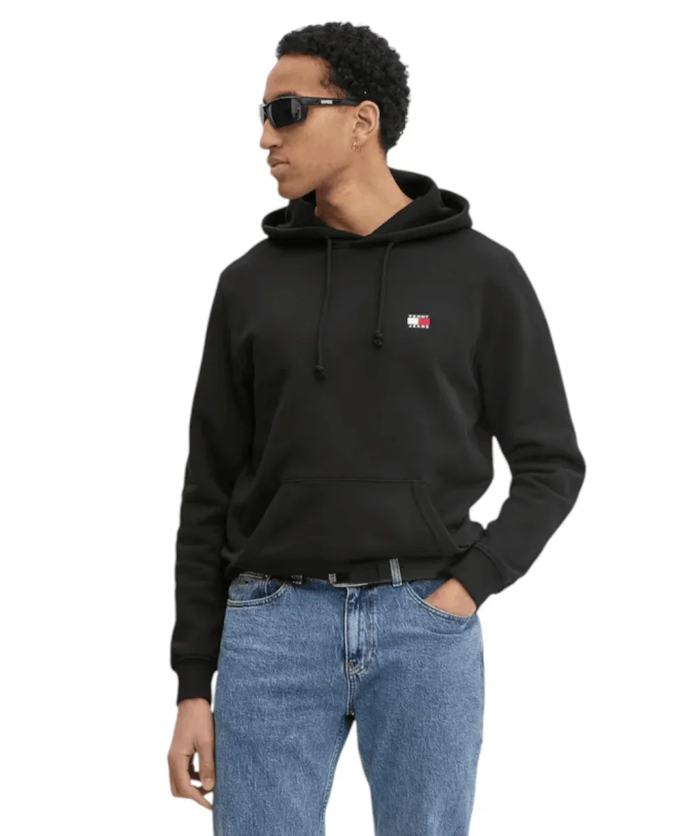 Φωτογραφία προϊόντος: Tommy Hilfiger - Ανδρικό Φούτερ με Κουκούλα και Τσέπες Badge Regular Fit DM0DM20258-BDS Μαύρο