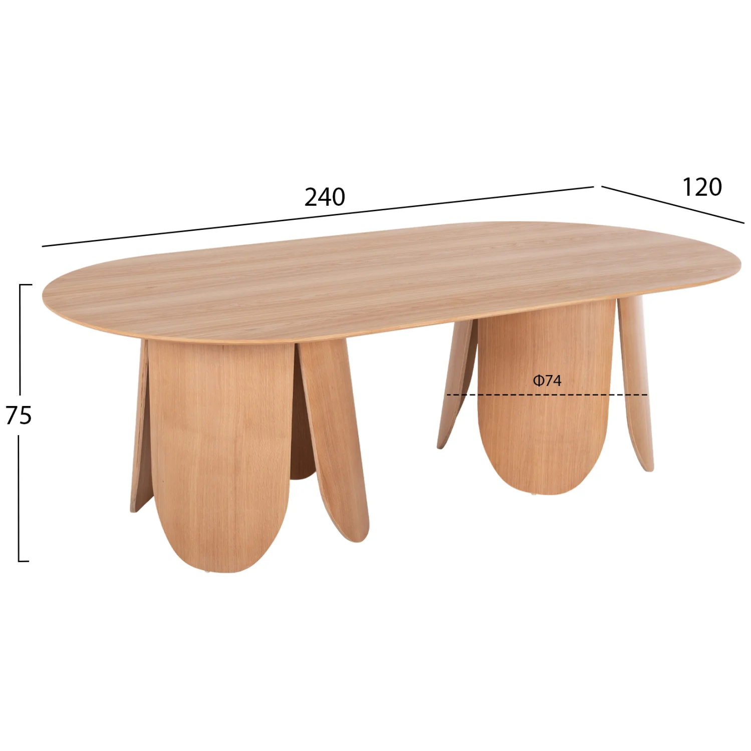 Φωτογραφία προϊόντος: ΤΡΑΠΕΖΙ ΟΒΑΛ DENTY HM9611.01 MDF ΜΕ ΚΑΠΛΑΜΑ ΔΡΥΟΣ-ΦΥΣΙΚΟ ΟΑΚ 240x120x75Υεκ.
