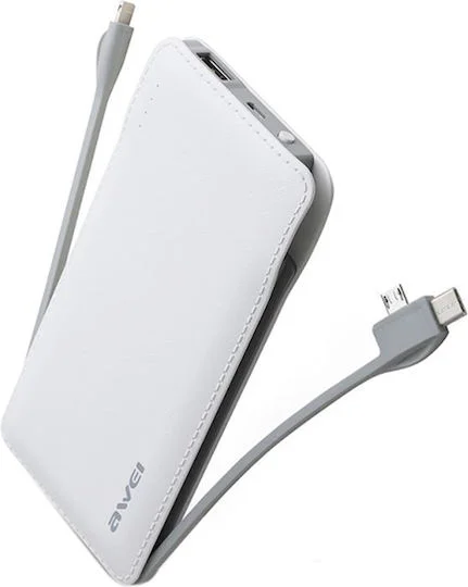 Φωτογραφία προϊόντος: Awei P51K Power Bank 10000mAh με Θύρα USB-A Λευκό