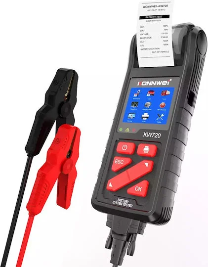 Φωτογραφία προϊόντος: Konnwei KW720 Ψηφιακό Battery Tester με Κροκοδειλάκια