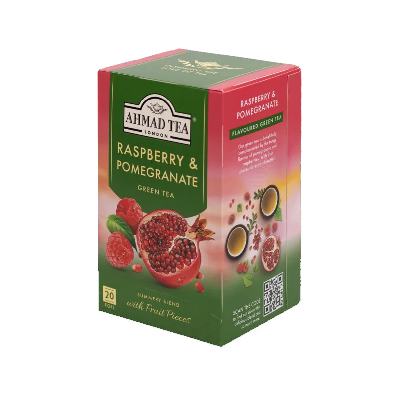 Φωτογραφία προϊόντος: Ahmad Tea Raspberry & Pomegranate Green Tea - 20 φακελάκια