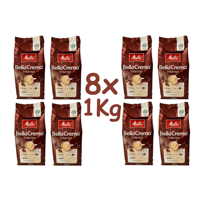 Φωτογραφία προϊόντος: Melitta Bella Crema Intenso κόκκοι καφέ - 8x1Kg