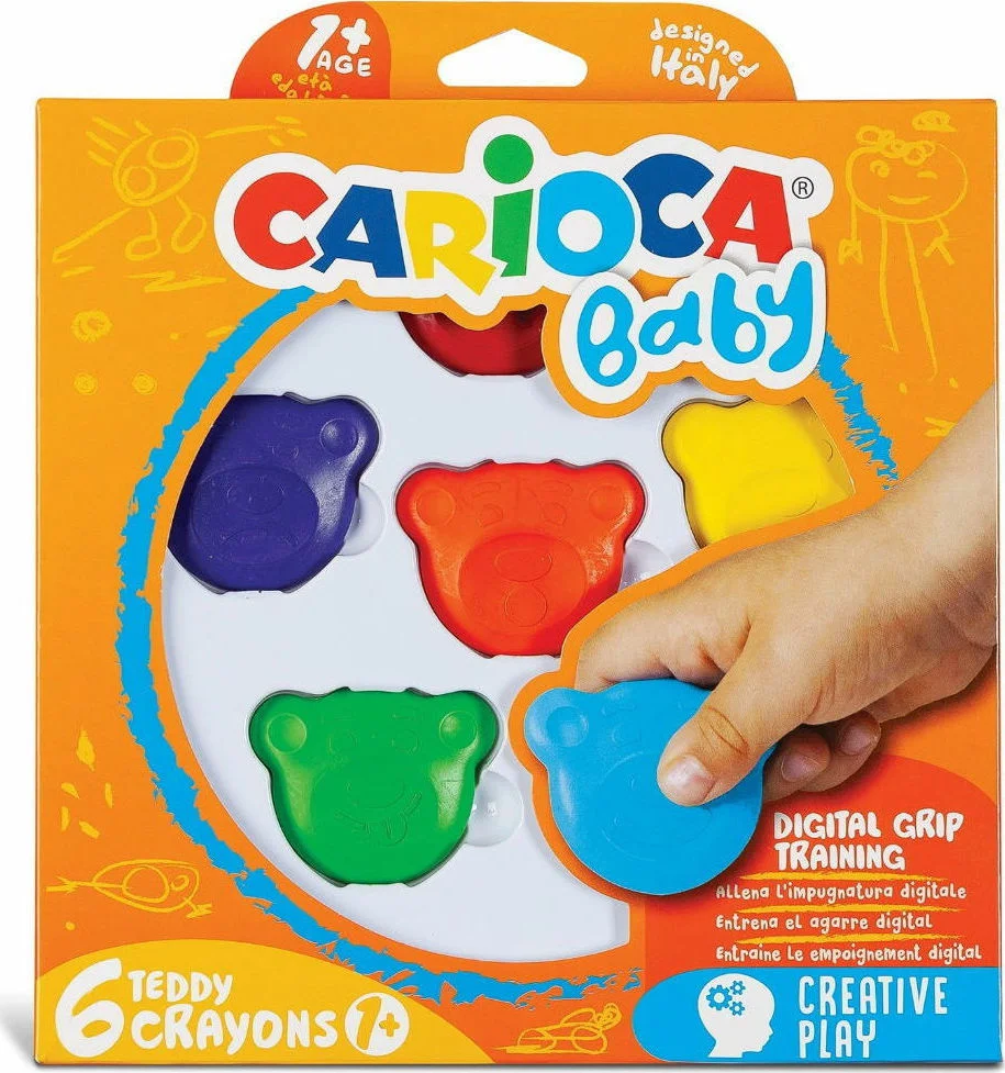 Φωτογραφία προϊόντος: Carioca Baby Σετ Κηρομπογιές Teddy Bear Shape 6τμχ 42956